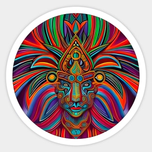 New World Gods (18 - Mesoamerican Inspired Psychedelic Art Sticker